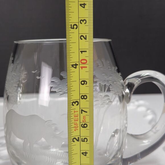 Rowland Ward Queen Lace Rhino Rhinoceros Wildlife Engraved Glass Mug Germany - Picture 11 of 14